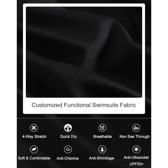 NWT Black Blue New V-Neck One Piece Ruched Swim Bathing Suit Women's Size Small - Picture 4 of 5